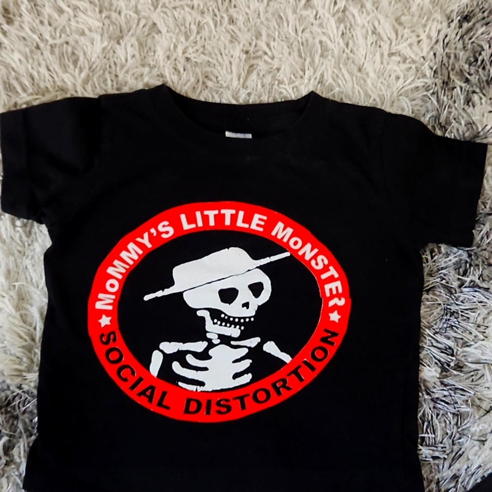 12 month old social D mommy's lil monsters tee